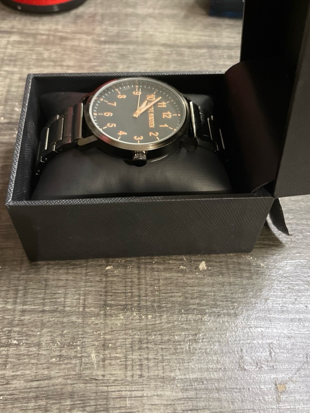 Steve Madden Black Watch with Rose Gold Numerals